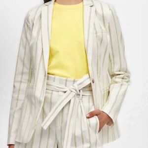 Banana Republic Long and Lean Blazer Jacket - Cream and Yellow